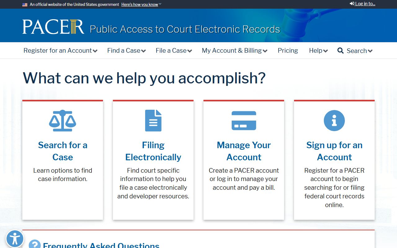 Tippah County federal court dockets through the PACER public access portal