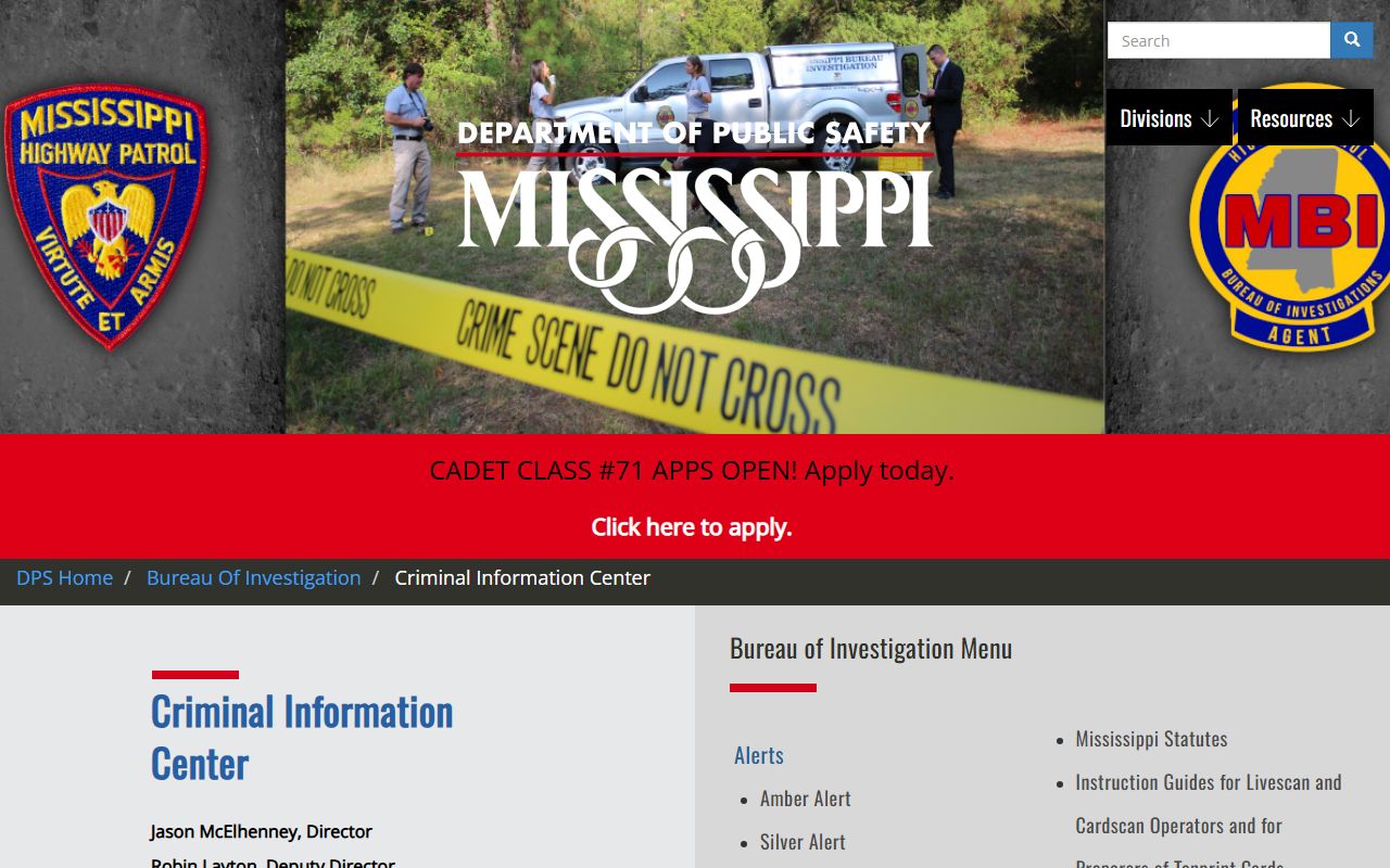 Tippah County criminal records and the Mississippi DPS Criminal Information Center