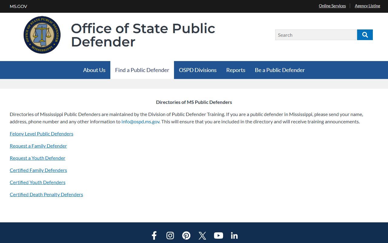 Tippah County criminal records and the Mississippi public defender directory