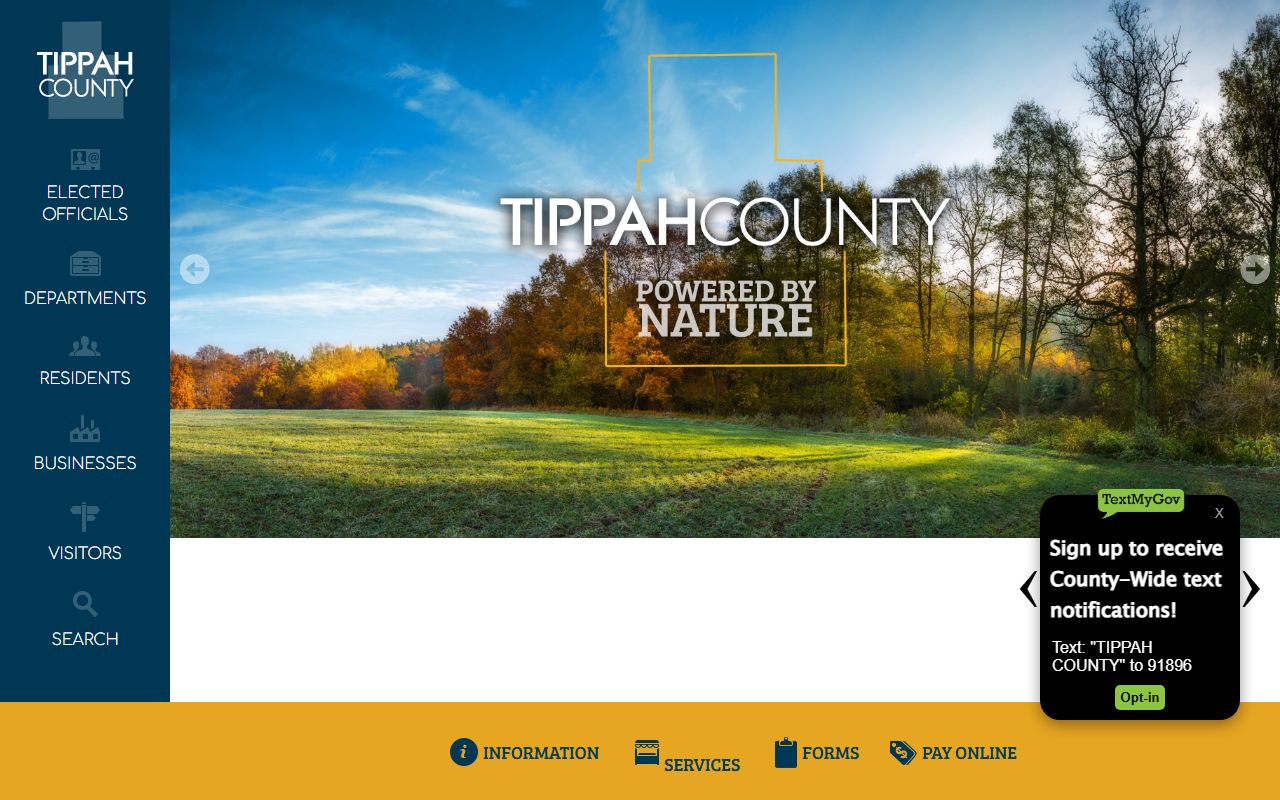 Tippah County official homepage used to find court records offices